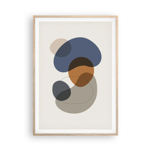 Affisch i ram av ljusek - Färgernas droppar - 70x100 cm