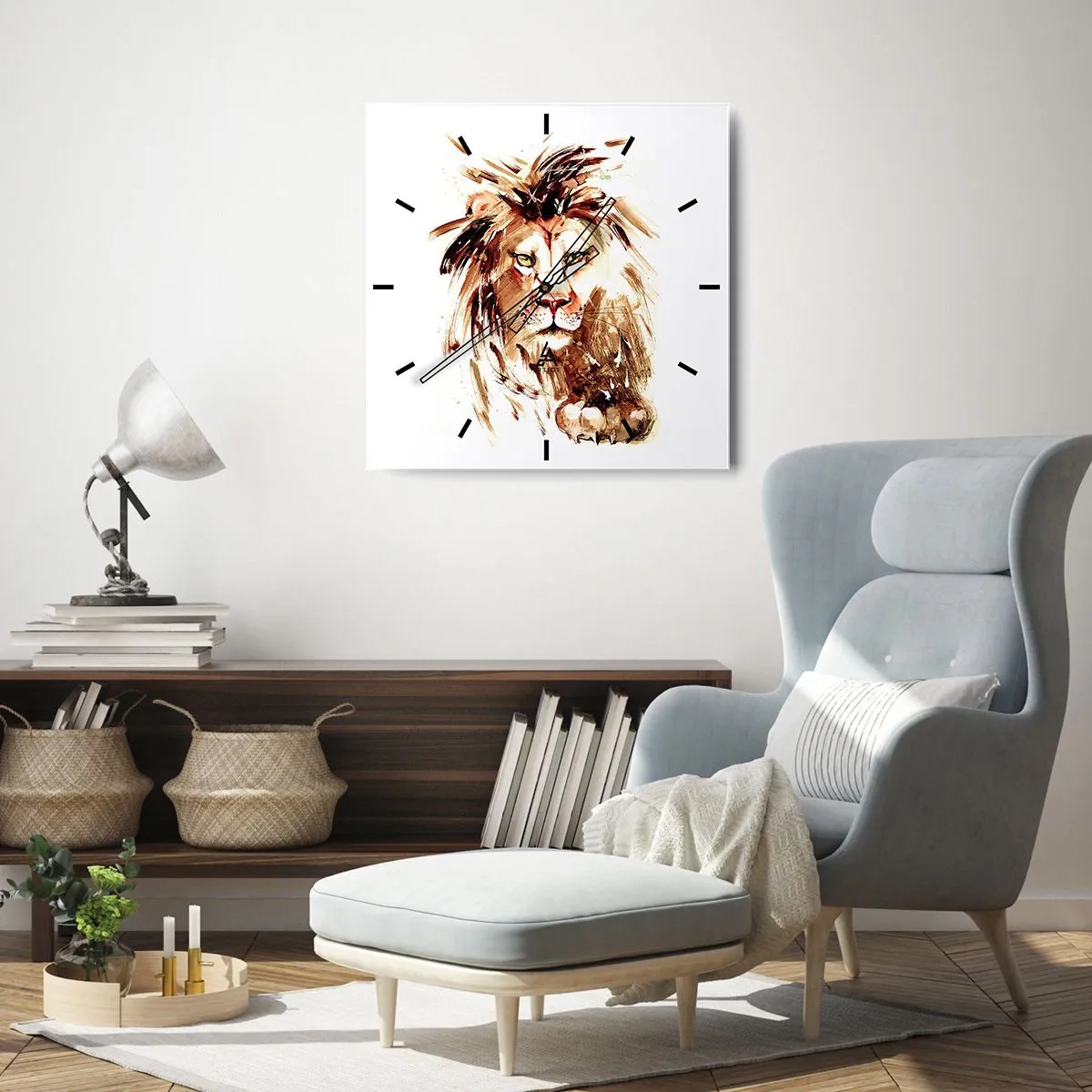 Väggklocka - Klocka på glas - Styrka och värdighet - 30x30 cm