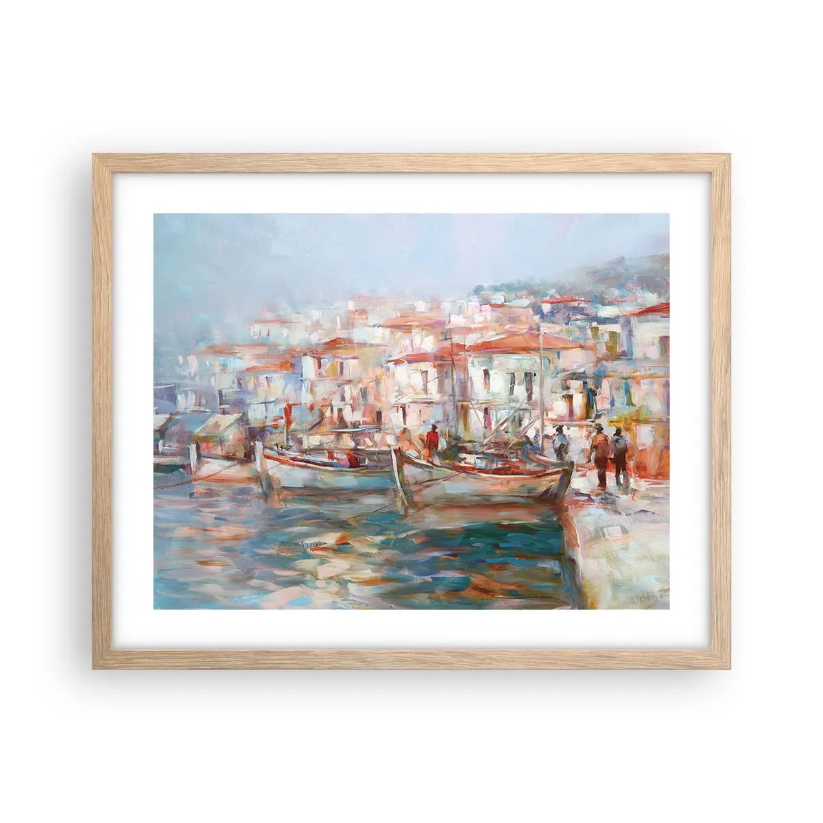 Affisch i ram av ljusek - Pastellfärgad semester - 50x40 cm