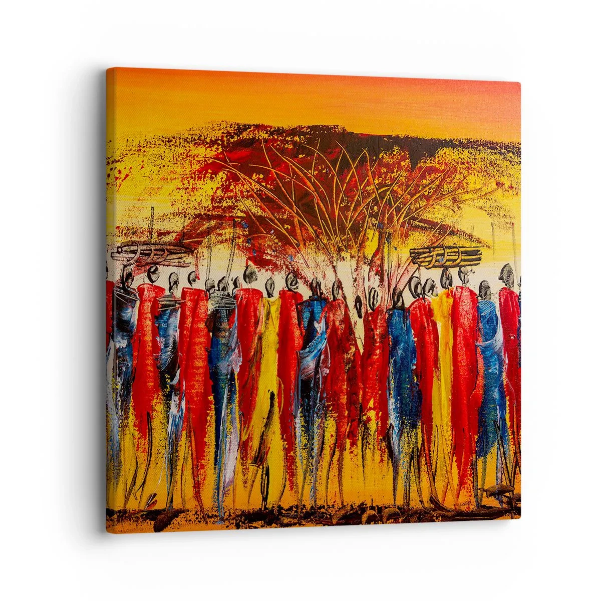 Canvastavla - Bild på duk - Dit, dit, dit de går - 30x30 cm
