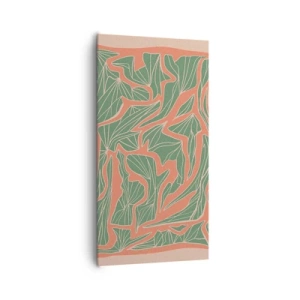 Canvastavla - Bild på duk - En kamp mellan korall och grönt - 65x120 cm
