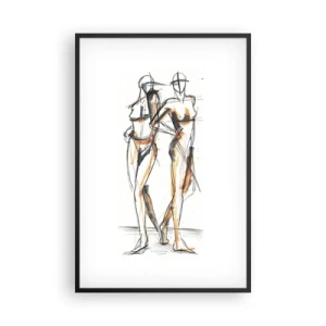 Affisch i svart ram - Charmens studie - 61x91 cm