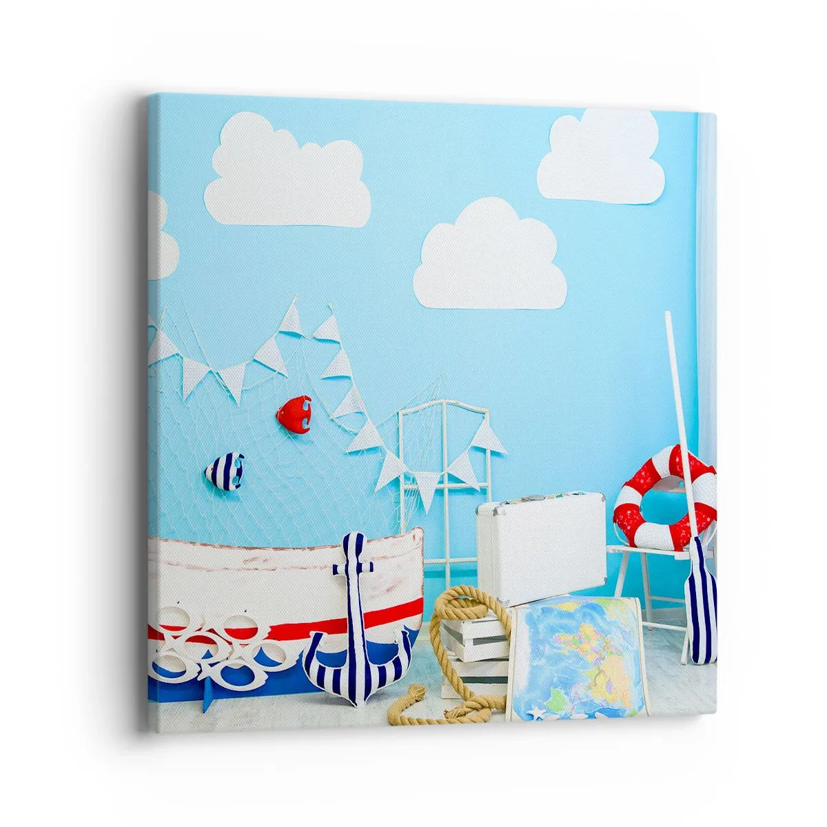 Canvastavla - Bild på duk - Barnlängtan till naturen - 40x40 cm