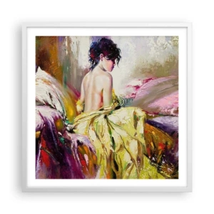 Affisch i vit ram - Mellan munnen och glaskanten - 60x60 cm