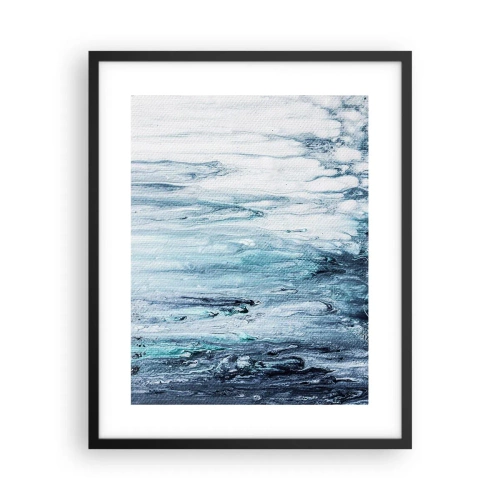 Affisch i svart ram - Blåa istappar - 40x50 cm