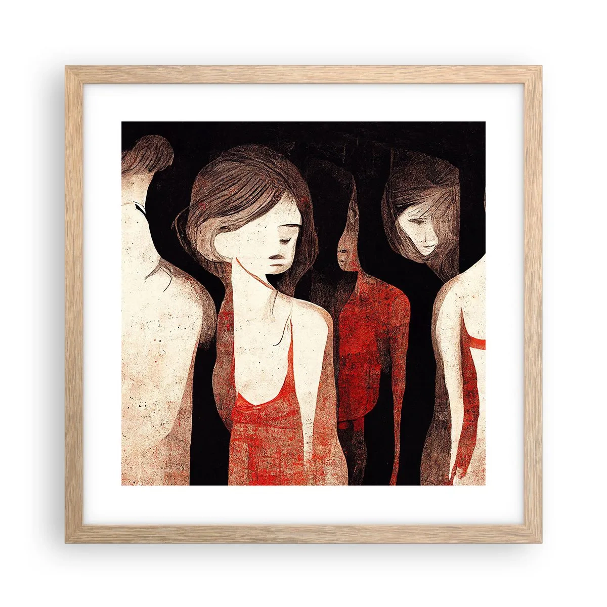 Affisch i ram av ljusek - Madonnor av mörker - 40x40 cm