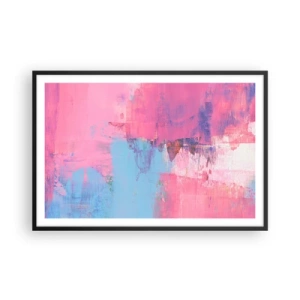 Affisch i svart ram - Rosa, blått och en gnutta ljus - 91x61 cm