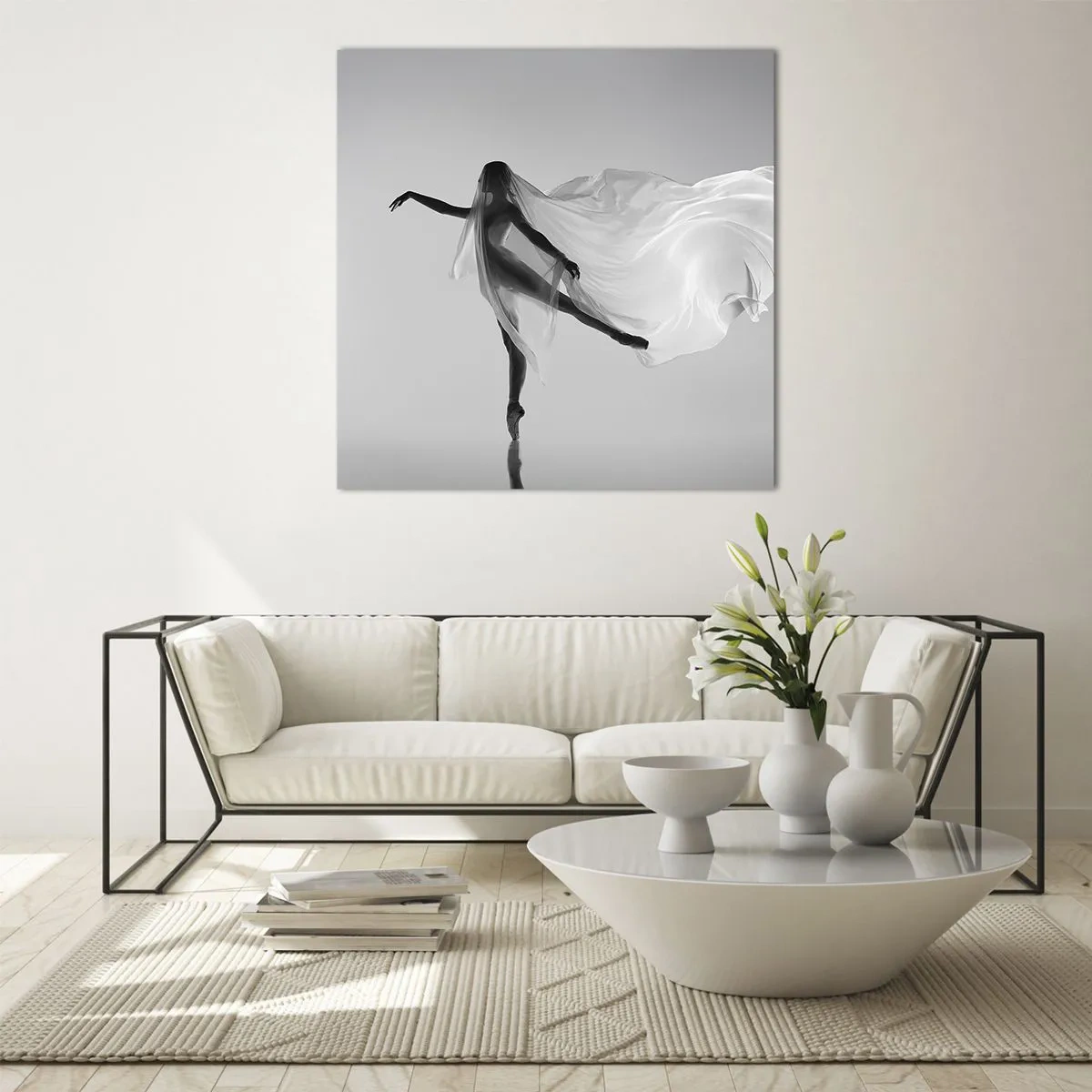 Glastavla - Bild på glas - Lätthet och grace - 40x40 cm