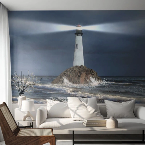 Fototapet Premium Canvas - Här...här...här! - Landskap, Fyr, Ö - 150x105 cm
