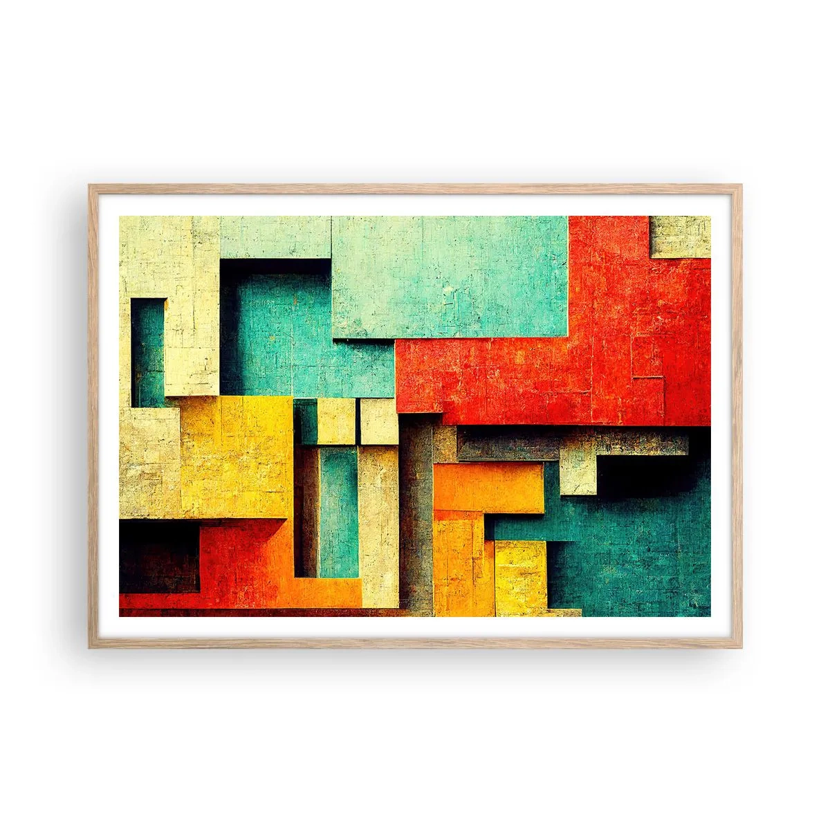 Affisch i ram av ljusek - Festival av räta vinklar - 100x70 cm