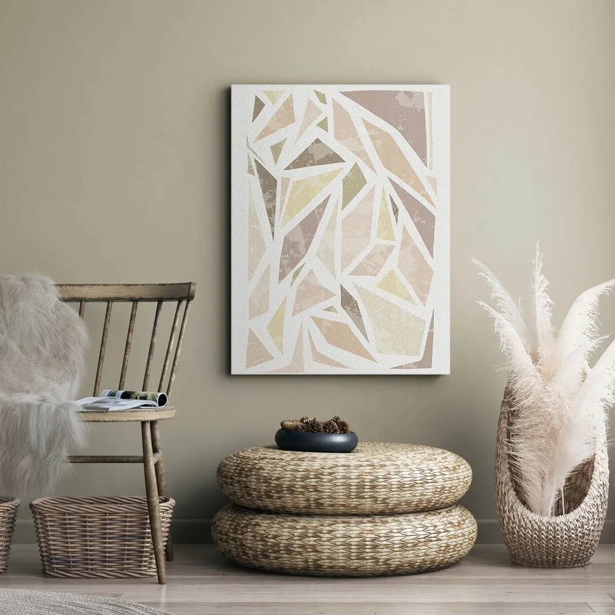 Canvastavla - Bild på duk - Komposition av färgat glas - 80x120 cm