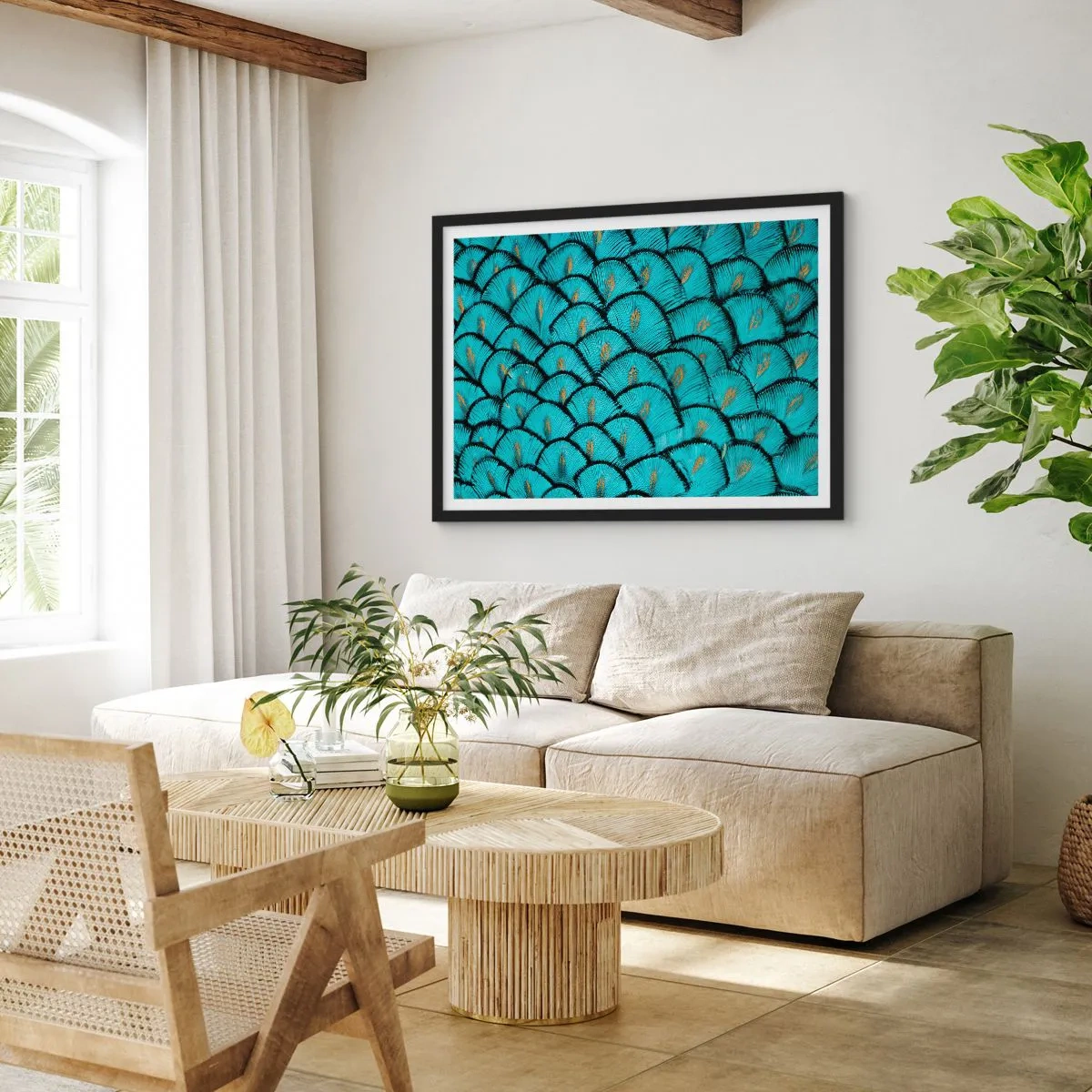 Affisch i svart ram - Den stora fjädergalan - 91x61 cm