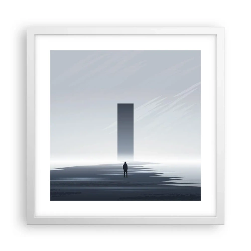 Affisch i vit ram - Möjlighet eller hot? - 40x40 cm