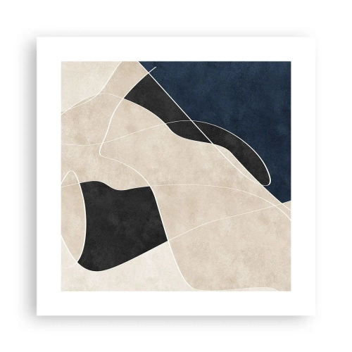 Affisch - Abstrakt komposition - färgkontrast - 40x40 cm