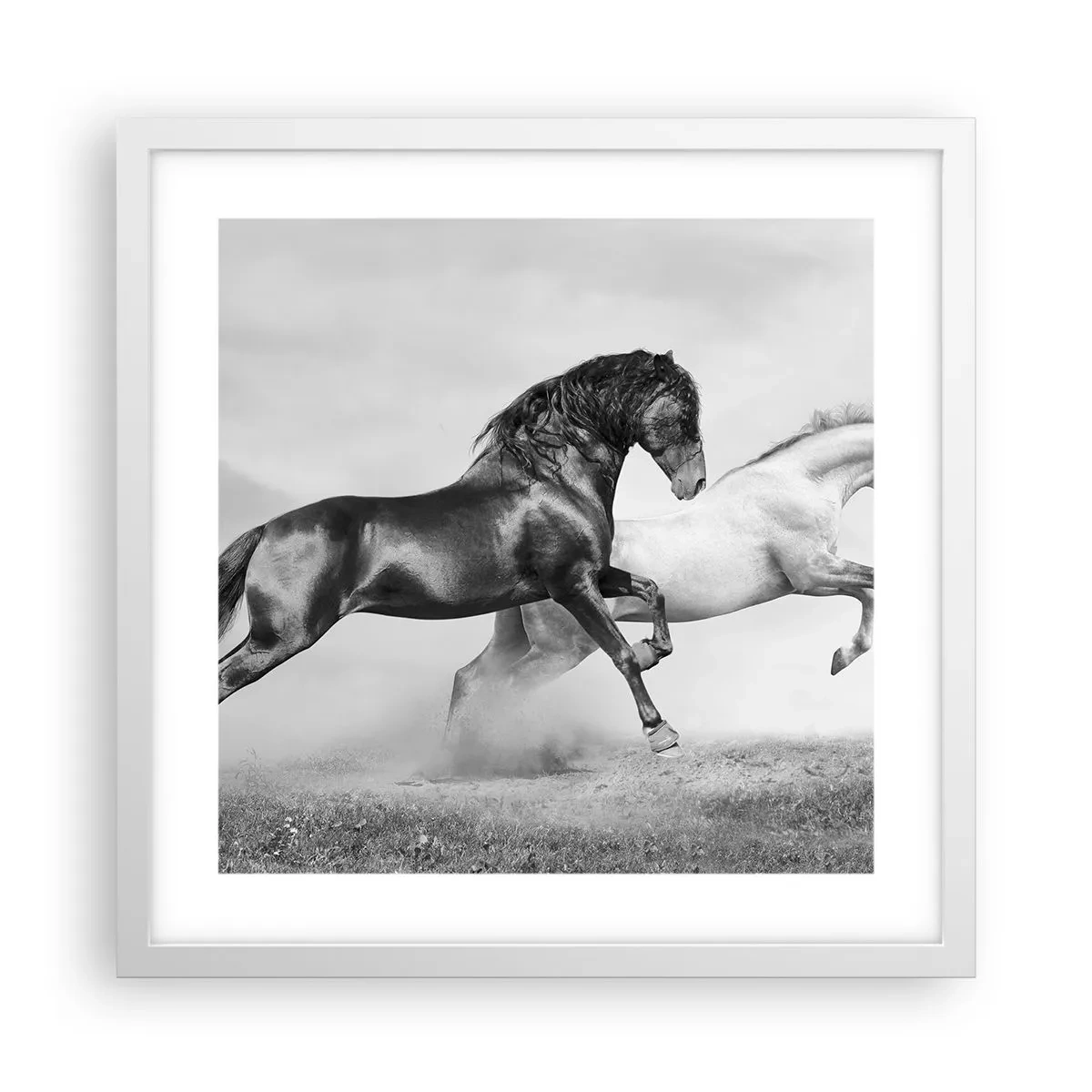 Affisch i vit ram - Änglar och demoner - 40x40 cm