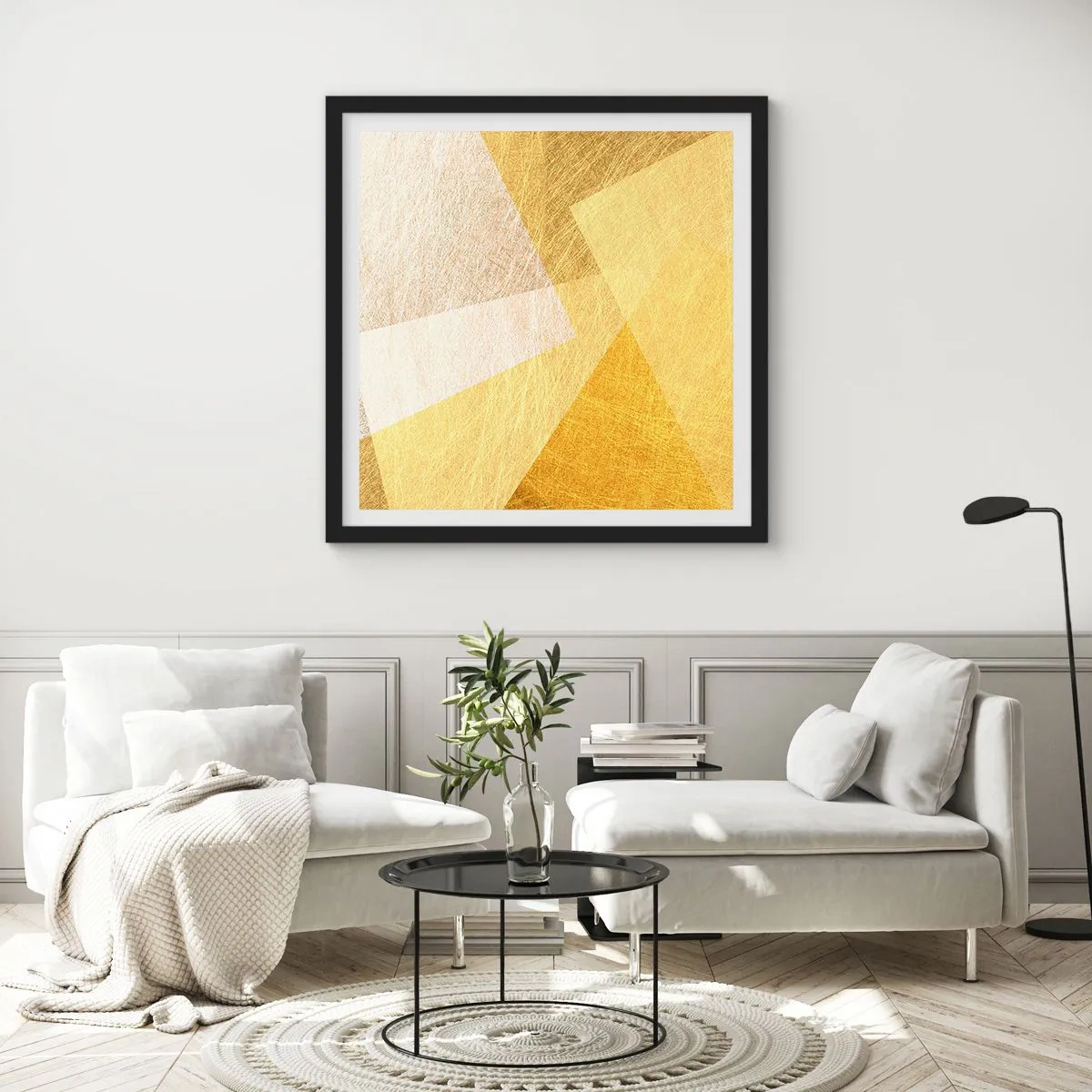 Affisch i svart ram - Geometriskt väder - 50x50 cm