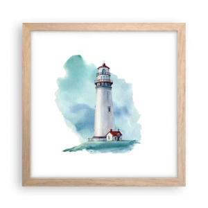 Affisch i ram av ljusek - Milda syster av det blåa - 30x30 cm