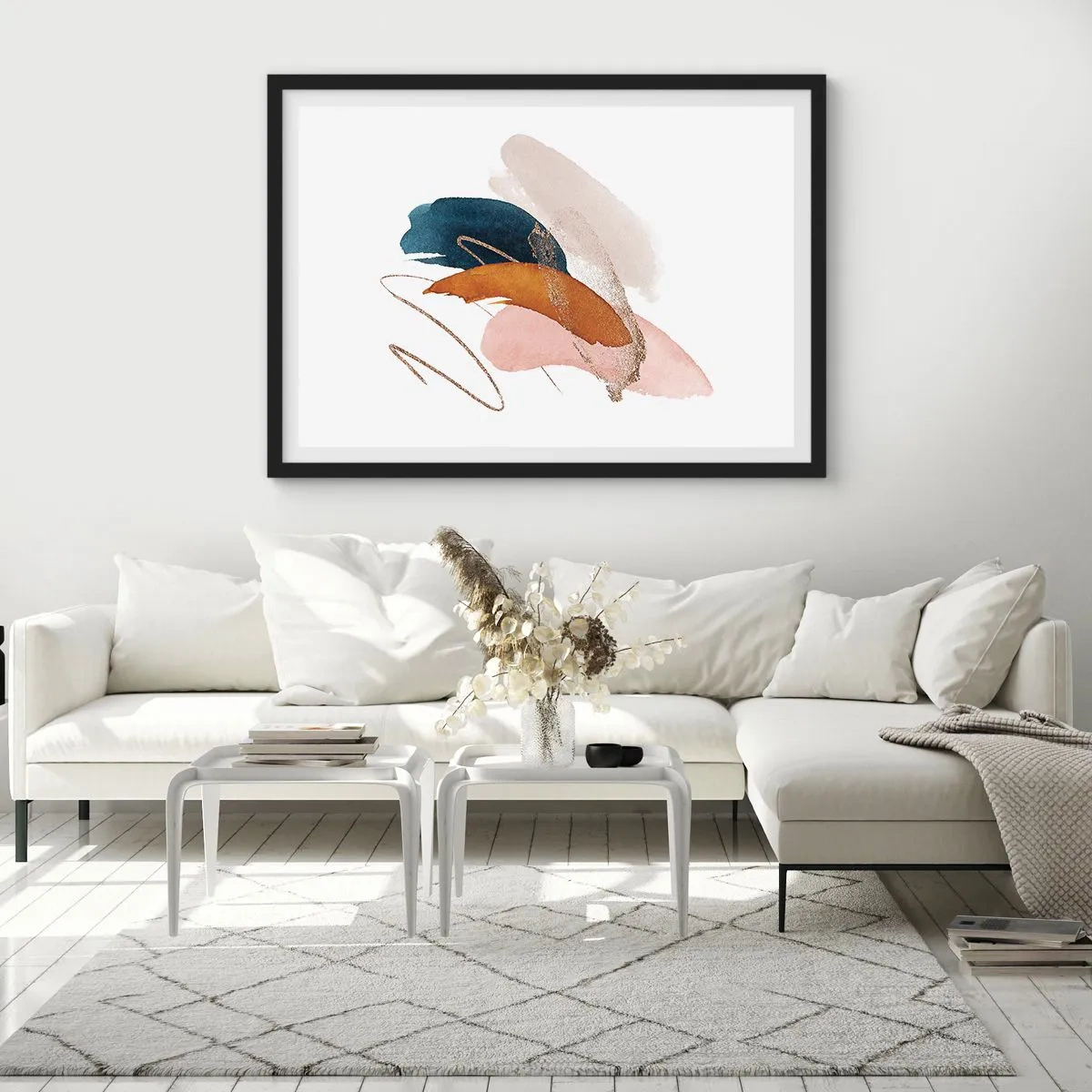 Affisch i svart ram - Bevingad komposition - 50x40 cm