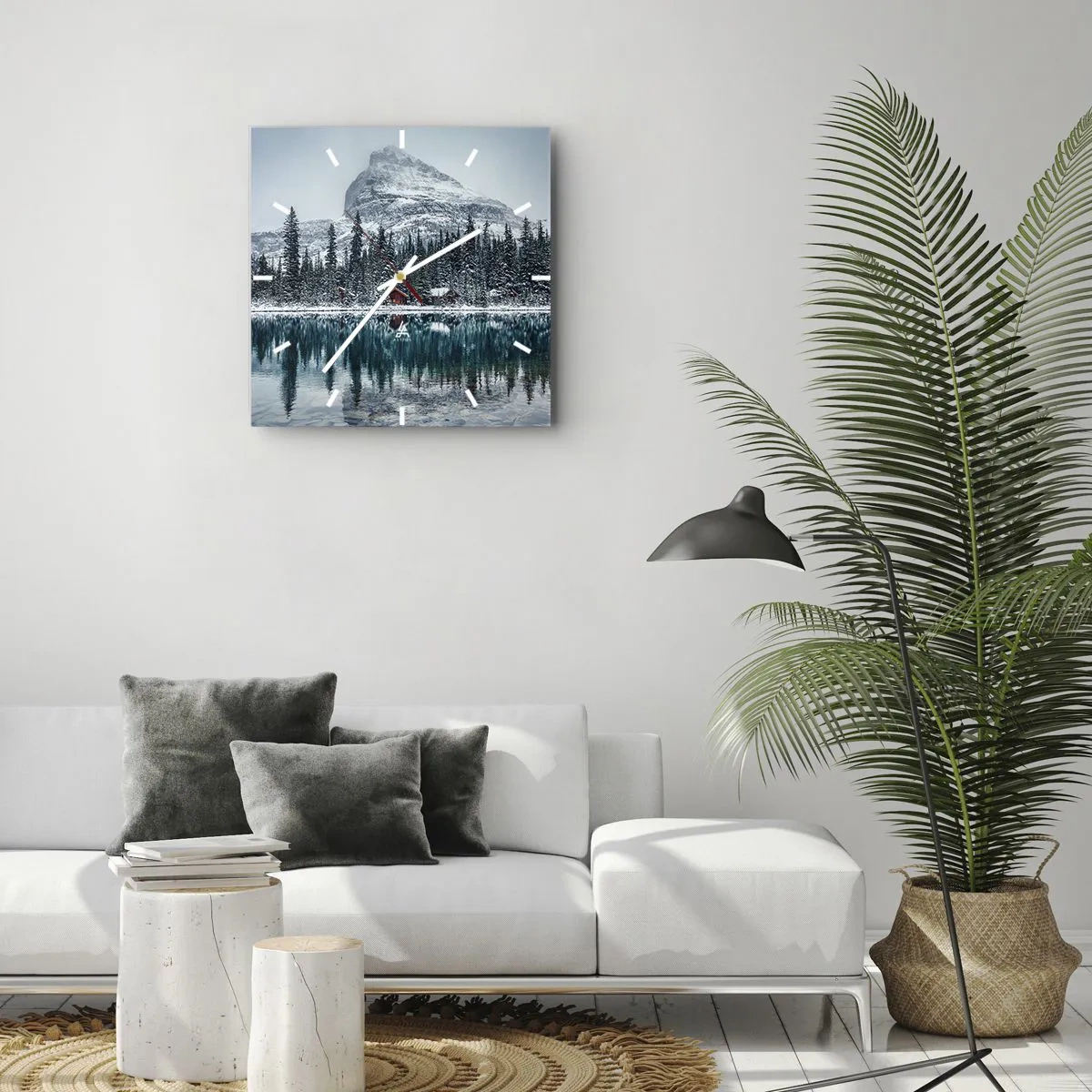 Väggklocka - Klocka på glas - Kanadensisk tillflyktsort - 30x30 cm