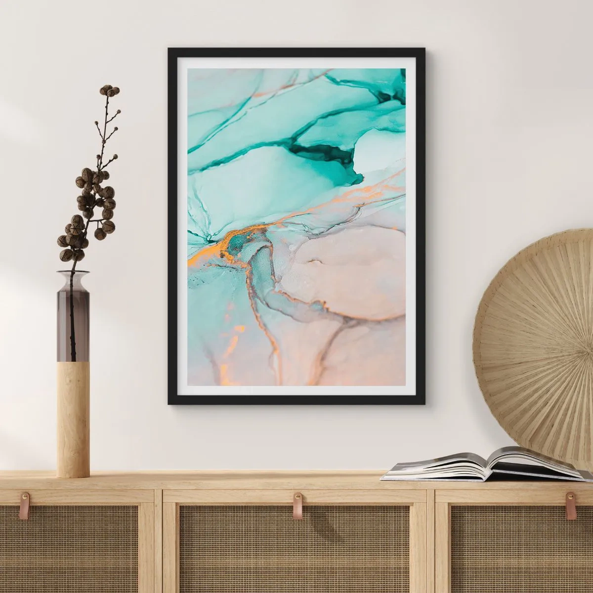 Affisch i svart ram - Formernas och färgernas dans - 61x91 cm