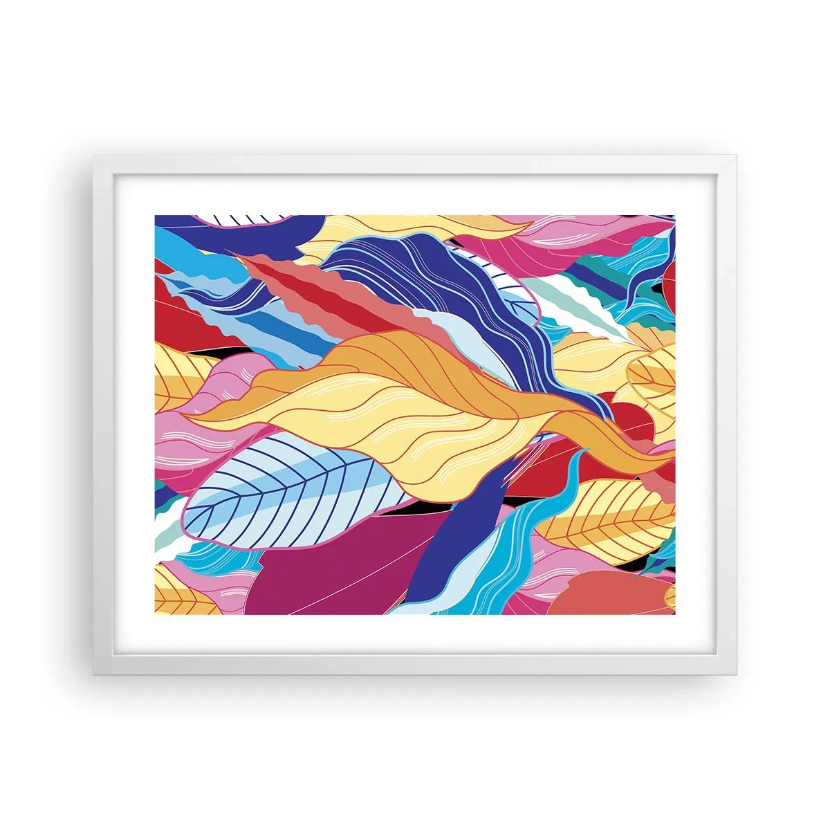 Affisch i vit ram - Färgglad röra - 50x40 cm