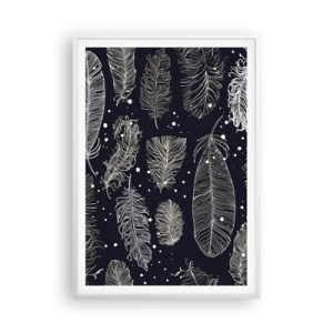 Affisch i vit ram - Fjäderspets - 70x100 cm