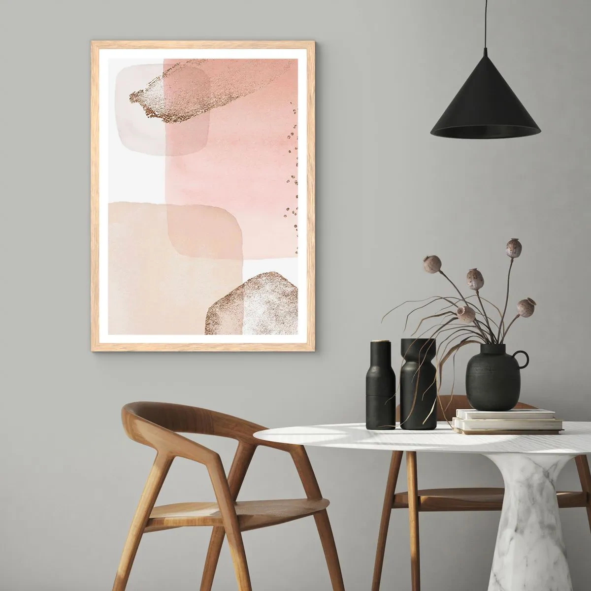 Affisch i ram av ljusek - Titta genom färgen - 50x70 cm