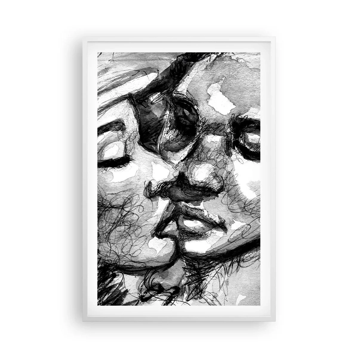 Affisch i vit ram - Ett ömt ögonblick - 61x91 cm