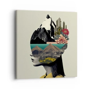 Canvastavla - Bild på duk - Kvinnan - alltid ett mysterium - 30x30 cm