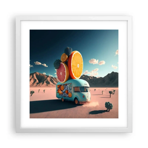 Affisch i vit ram - En smak av semester - 40x40 cm