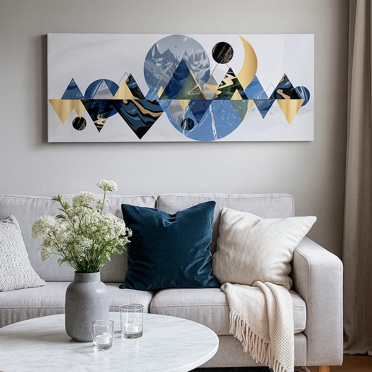 Canvastavla - Bild på duk - Geometriskt landskap - 30x30 cm