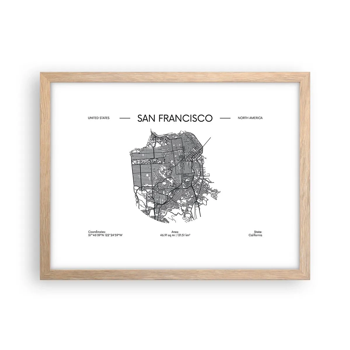 Affisch i ram av ljusek - San Franciscos anatomi - 40x30 cm