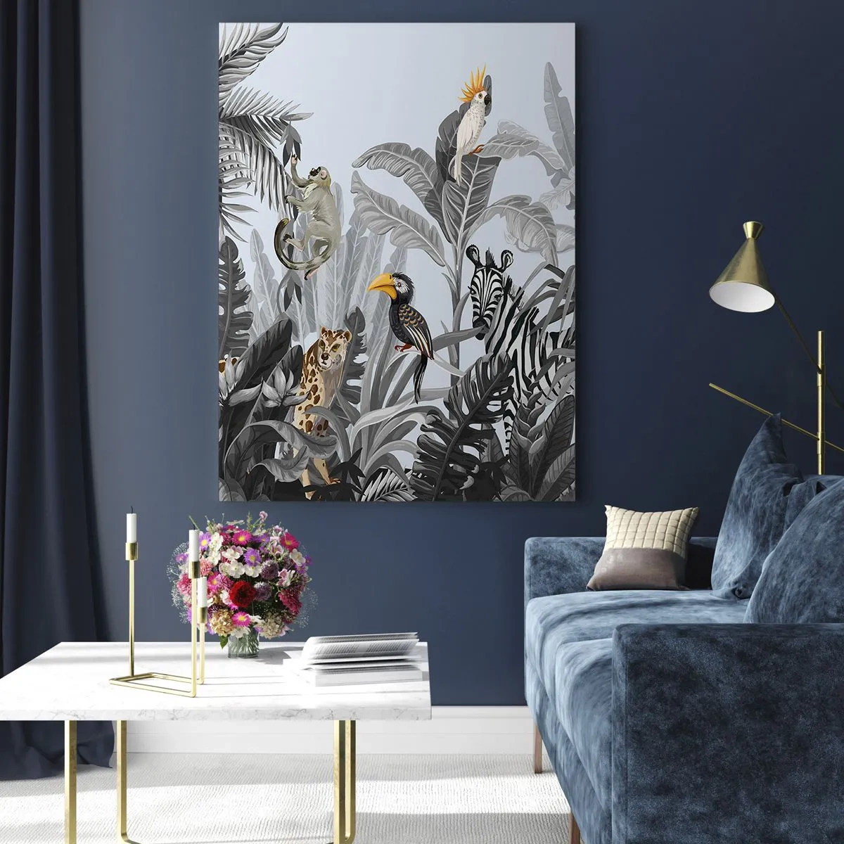 Glastavla - Bild på glas - Afrikansk saga - 50x70 cm