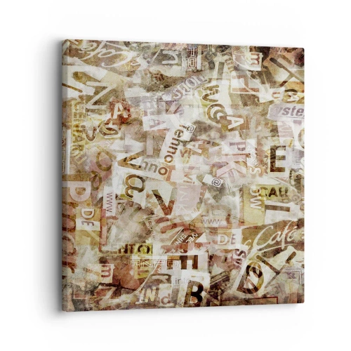 Canvastavla - Bild på duk - Snacket reduceras till enstaka bokstäver - 30x30 cm