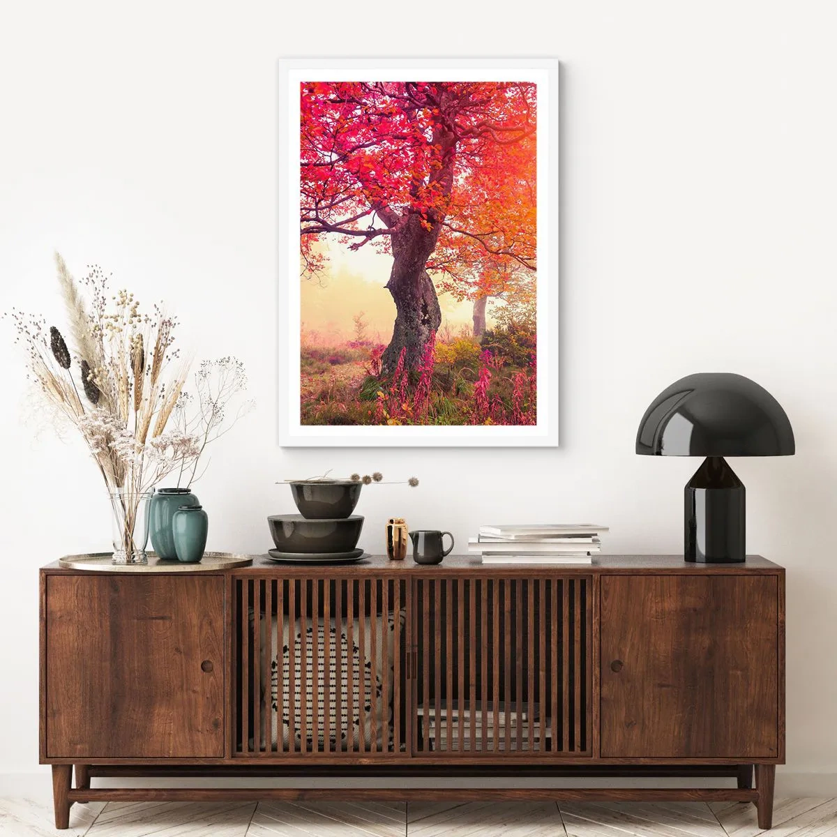 Affisch i vit ram - Våldsam blommande - 70x100 cm