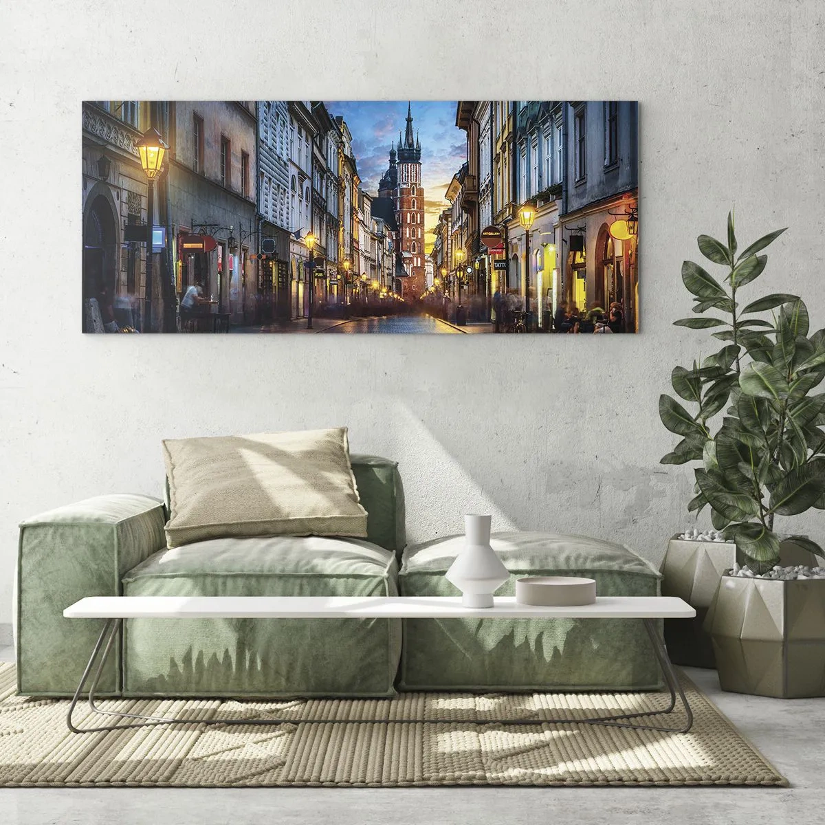 Glastavla - Bild på glas - Krakows charm - 100x40 cm