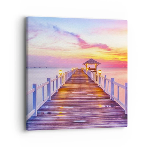 Canvastavla - Bild på duk - Kvällens lila-guld tystnad - 40x40 cm