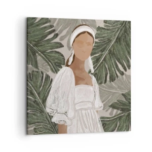 Canvastavla - Bild på duk - Exotiskt porträtt - 60x60 cm