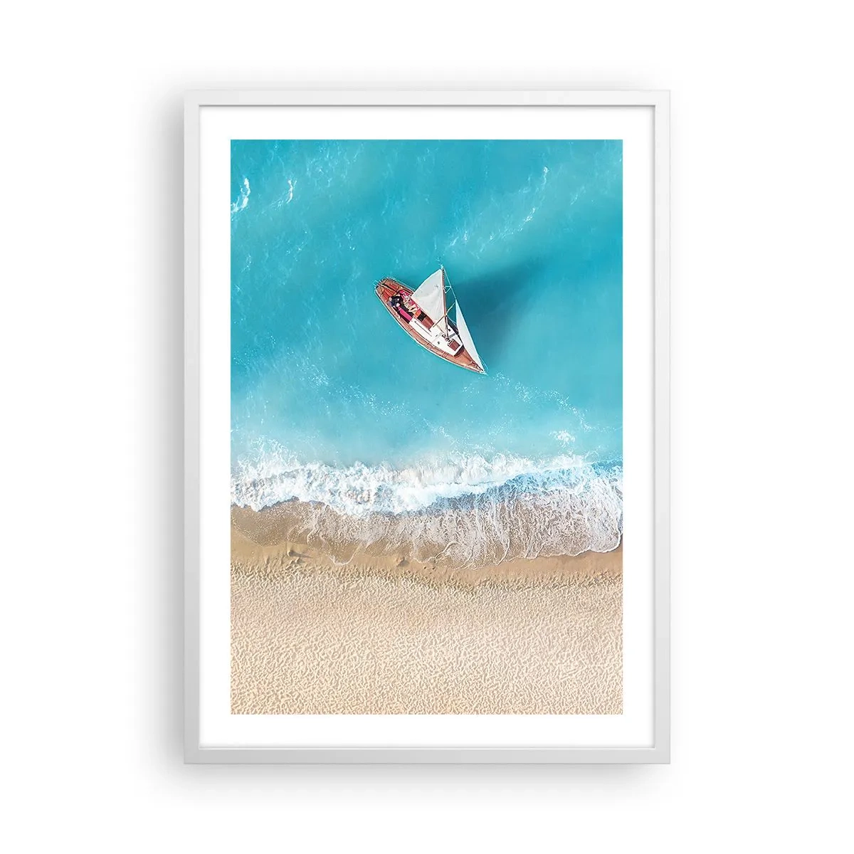 Affisch i vit ram - På gränsen mellan blå och guld - 50x70 cm