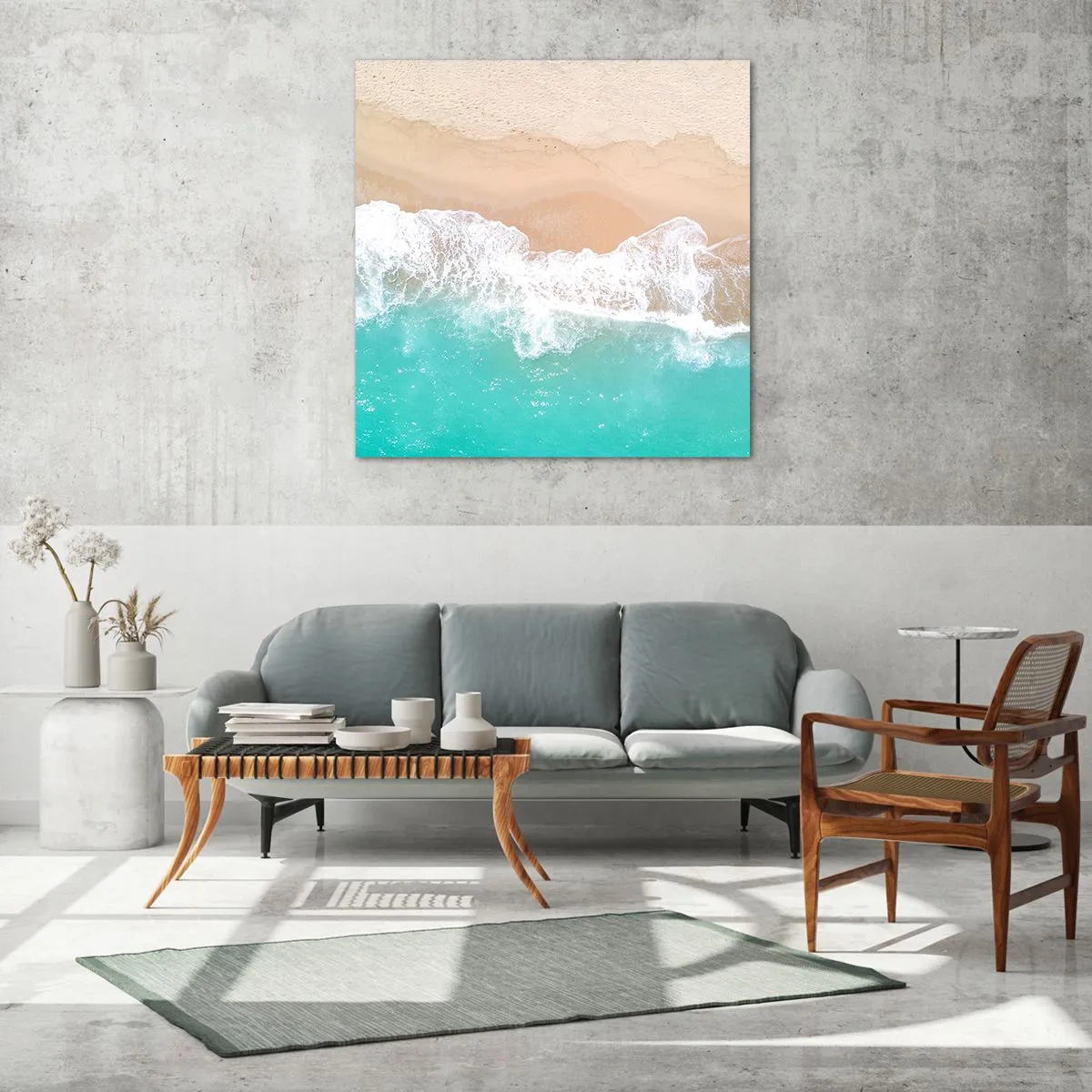 Glastavla - Bild på glas - Smekande beröring - 70x70 cm