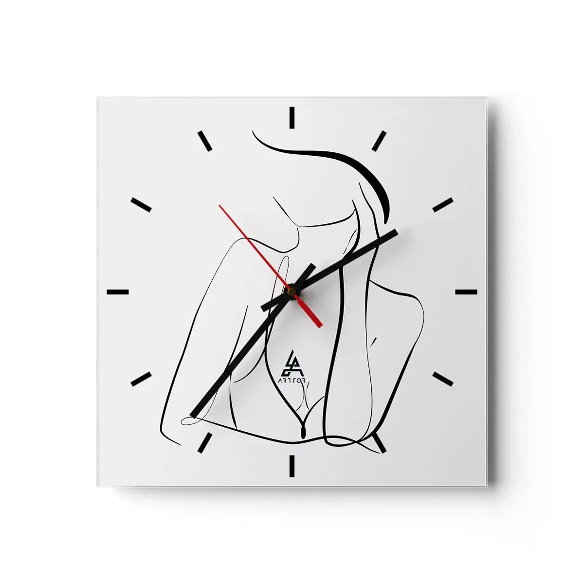Väggklocka - Klocka på glas - På drömvågen - 30x30 cm