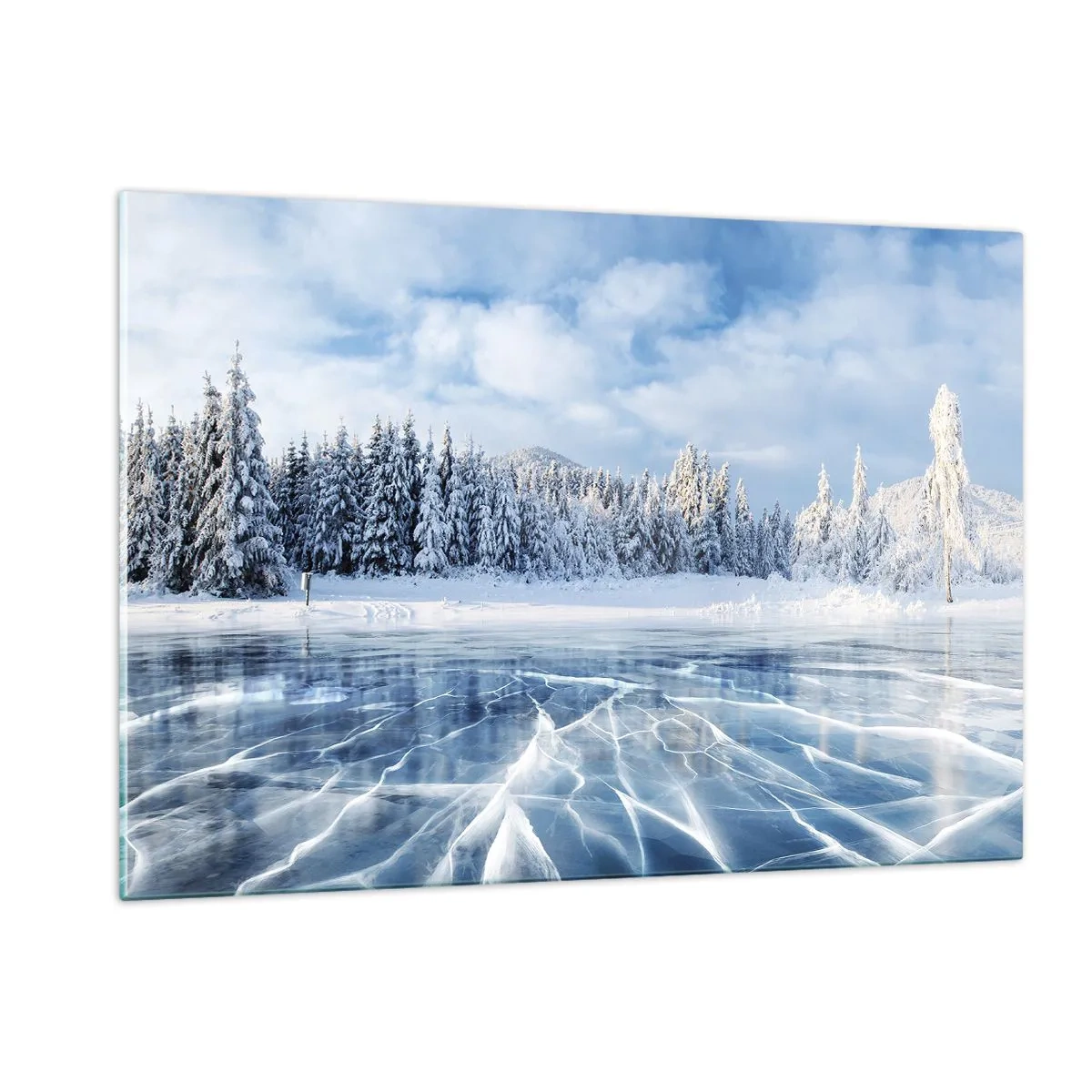Glastavla - Bild på glas - Bedårande och kristallisk vy - 120x80 cm