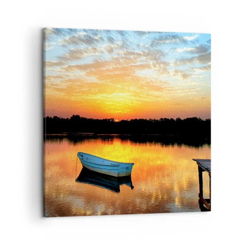 Canvastavla - Bild på duk - Titta, lyssna, fundera - 50x50 cm