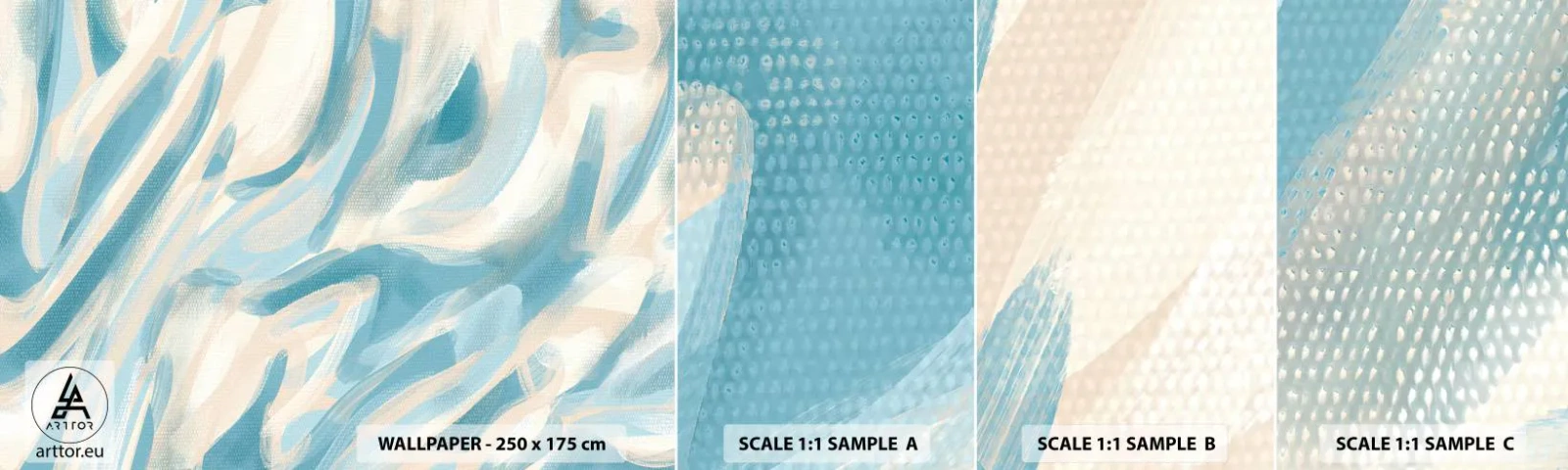 Provbit av självhäftande fototapet Deluxe Sticker - Vårvindar - Bit, Ljus, Pastell - 100x30 cm