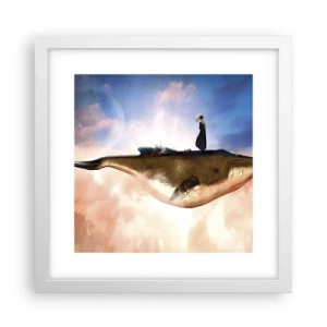 Affisch i vit ram - Överrealistisk resa - 30x30 cm