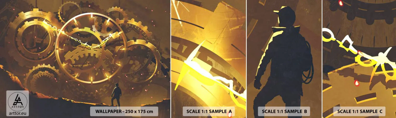 Provbit av självhäftande fototapet Deluxe Sticker - Hos tidens källor - Abstraktion, Bit, Grafik - 100x30 cm