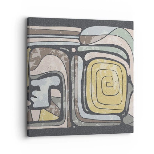 Canvastavla - Bild på duk - Abstraktion i en förcolumbiansk anda - 30x30 cm