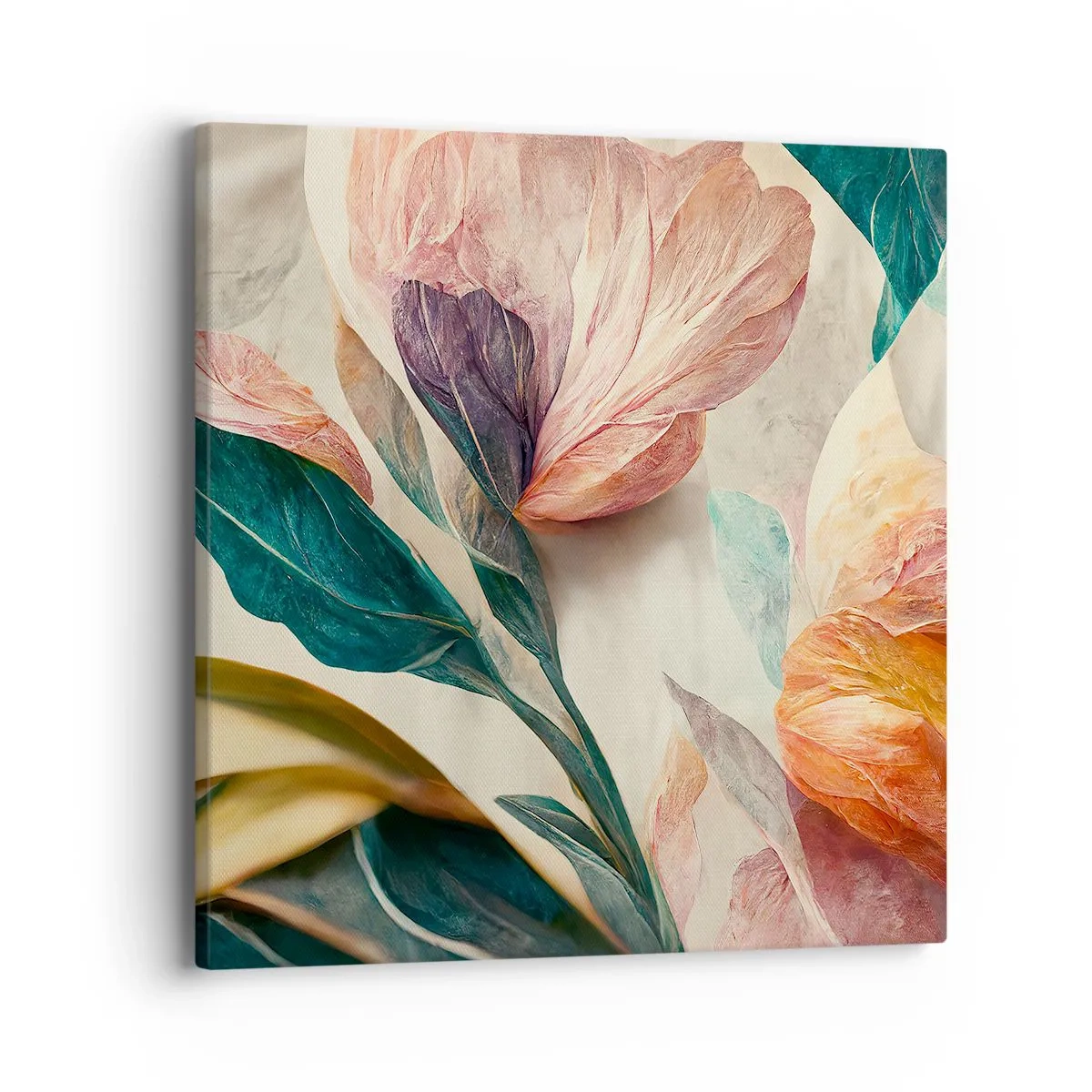 Canvastavla - Bild på duk - Blommor av de södra öarna - 40x40 cm