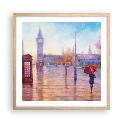 Affisch i ram av ljusek - Höstdag i London - 50x50 cm