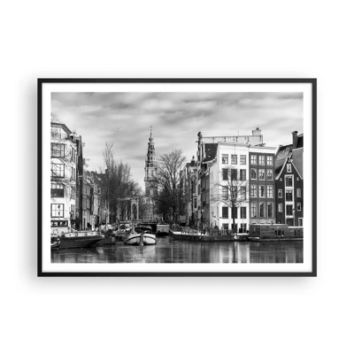 Affisch i svart ram - Amsterdam stämning - 100x70 cm